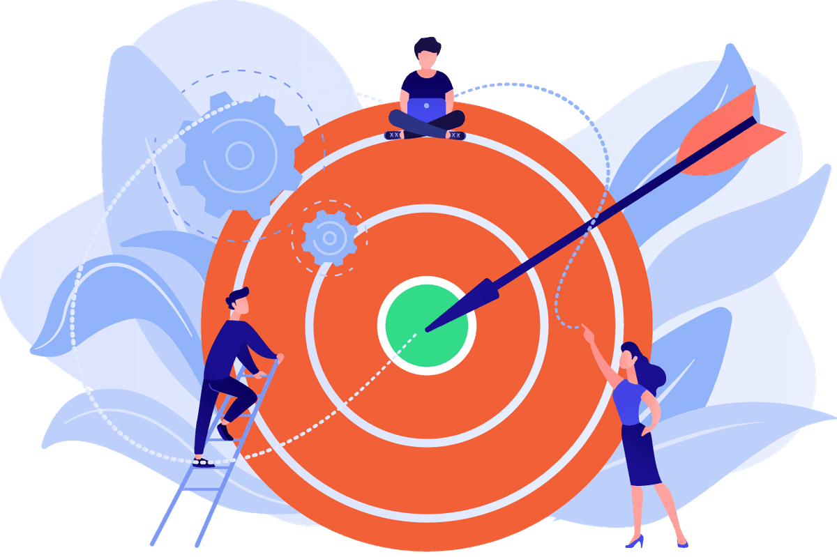 Collaborative workspace with people working together on projects